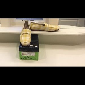 Sam Edelman Yellow/White Plaid Linen Loafer